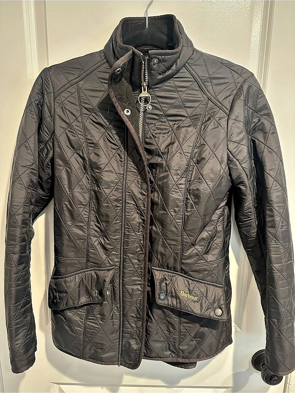Barbour Cavalry Polarquilt Black Quilted Jacket Womens US 6 UK 10